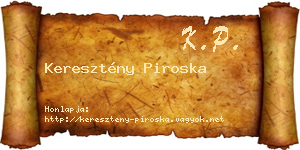 Keresztény Piroska névjegykártya